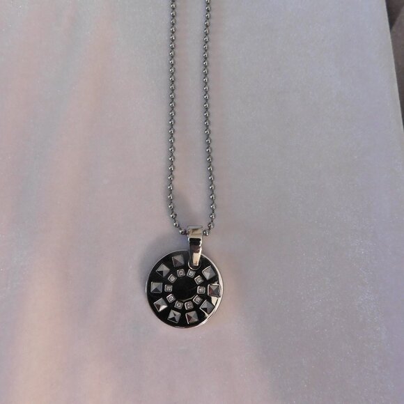 Men's Simmons Stainless Steel Necklace with 10 Diamonds - Picture 2 of 5